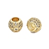 Brass Micro Pave Cubic Zirconia European Beads KK-Q006-44G-2