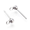 Non-Tarnish 304 Stainless Steel Ball Stud Earring Findings STAS-M274-009-P-2