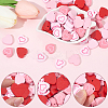 200Pcs 4 Colors Printed Valentine's Day Wood Beads WOOD-SC0001-96-3