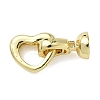 Heart Brass Fold Over Clasps KK-Z143-14G-1