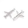 Brass Micro Pave Cubic Zirconia Pendants KK-T070-83P-2