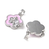 Brass Micro Pave Clear Cubic Zirconia Pendants KK-B102-13P-2
