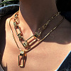Punk Style Alloy Double Layered Pendant Necklaces for Women WGA180C-09-1