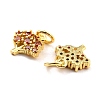Brass Micro Pave Cubic Zirconia Charms KK-A156-11G-RS-4