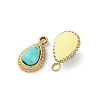 Real 14K Gold Plated Synthetic Turquoise Teardrop Charms STAS-R005-04G-2