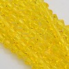 Faceted Bicone Glass Beads Strands X-EGLA-P017-4mm-05-1