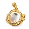 Brass Micro Pave Cubic Pendants KK-M099-03G-1