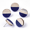 Resin & Wood Stud Earrings EJEW-N017-003A-C01-1