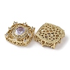 Brass Micro Pave Cubic Zirconia Beads KK-G491-36G-01-2
