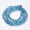 Electroplate Transparent Glass Beads Strands LS-EGLA-A034-T8mm-F17-2