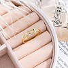 Brass Micro Pave Clear Cubic Zirconia Cuff Finger Rings RJEW-G337-23G-2