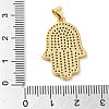 Rack Plating Brass Micro Pave Clear Cubic Zirconia Pendants KK-C047-08G-3