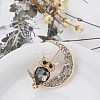 Golden Alloy Rhinestone Brooches LS-PW-WG50426-01-1