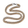 10MM 201 Stainless Steel Cuban Link Chain Necklaces for Women Men NJEW-F360-01G-4