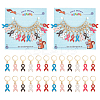 Alloy Enamel Awareness Ribbon Charm Locking Stitch Markers HJEW-PH01815-1