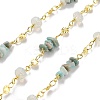 Flower Amazonite & Glass Link Chains CHC-K014-15G-02-1