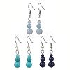 3 Pairs 3 Styles Natural Lapis Lazuli & Aquamarine & White Jade EJEW-JE06133-1