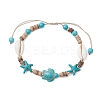 Summer Beach Starfish Turtle Adjustable Anklets AJEW-AN00634-01-2