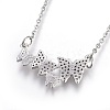 Brass Micro Pave Cubic Zirconia Pendant Necklaces NJEW-O108-12P-2