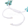 Starfish Synthetic Turquoise & Acrylic Pearl Braided Bead Bracelets for Women BJEW-JB11263-01-4