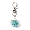 Synthetic Turquoise Starfish Turtle & Shell Pendant Decorations HJEW-JM03178-3