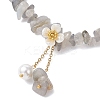 Natural Labradorite Chip Beaded Charm Bracelets BJEW-JB12312-03-3