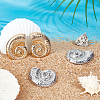 2 Pairs 2 Colors Zinc Alloy Conch Stud Earrings EJEW-PH0002-05-4