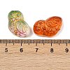 Baking Paint and Golden Metal Enlaced Glass Beads DGLA-T004-21M-3