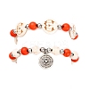 2Pcs Glass & Synthetic Turquoise Beads Stretch Bracelets BJEW-JB12483-04-3