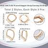 16Pcs 2 Styles Brass Huggie Hoop Earring Findings KK-BBC0008-52-2