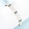 304 Stainless Steel Enamel Cuff Bangles for Women LS-BJEW-H637-02B-G-1