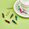 10Pcs 10 Styles Gemstone & Glass Pointed Copper Wire Wrapped Pendants FIND-FH0006-76-5