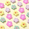 150Pcs 5 Colors Spray Painted Wood Beads WOOD-CJ0001-81-8