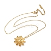 304 Stainless Steel Sunflower Pendant Cable Chain Necklaces for Women NJEW-R011-02G-4
