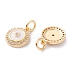 Brass Micro Pave Clear Cubic Zirconia Charms ZIRC-A019-08G-2