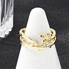 Brass Micro Pave Cubic Zirconia Cuff Rings for Women RJEW-S400-08G-3