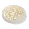 Flat Round Natural Selenite Slice Coasters AJEW-C042-01E-2