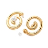 304 Stainless Steel ABS pearl Stud Earrings EJEW-S226-07G-04-3