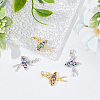 4Pcs 2 Colors Brass Micro Pave Cubic Zirconia Pendants KK-DC0003-39-4