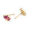 Cubic Zirconia Oval Stud Earrings EJEW-G297-11G-01-2