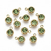 PVD Vacuum Plating 201 Stainless Steel Rhinestone Charms LS-X-STAS-S068-08G-2