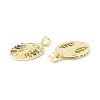 Rack Plating Brass Micro Pave Cubic Zirconia Pendants LS-KK-E278-05G-2