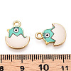 Printed Light Gold Tone Alloy Pendants ENAM-N056-204B-3