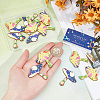 20Pcs 2 Styles Printed Wooden Pendants WOOD-SC0001-65-3