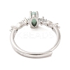 Horse Eye Natural Amazonite Adjustable Rings RJEW-Q817-02P-03-3