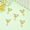 5Pcs Brass Micro Pave Clear Cubic Zirconia Pendants KK-YW0003-65-4