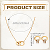 316L Surgical Stainless Steel Crystal Rhinestone Interlocking Roman Numbers Ring Pendant Necklaces & Brass Pave Clear Cubic Zirconia Stud Earrings Sets for Women SJEW-LP0001-33-2
