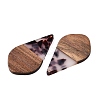 Transparent Resin and Walnut Wood Pendants RESI-T057-06B-3