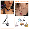 18Pcs 9 Colors Glass Pendants PALLOY-WR00004-5