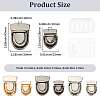 12Pcs 3 Colors Iron Bag Tuck Clasps PURS-BBC0001-03-2